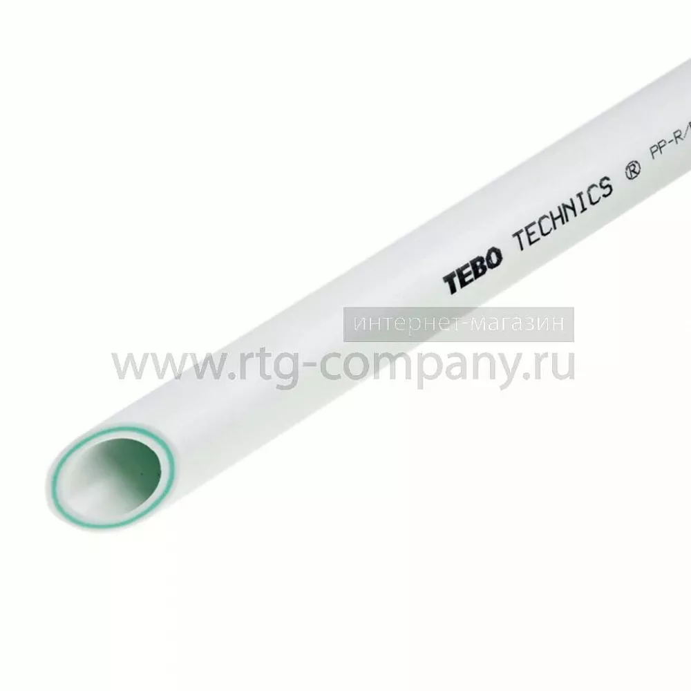 Труба полипропиленовая PPRC PN 25 / 25 *4,2 (SDR 6) TEBO армир. стекловолокном, белая (уп.80 п/м)